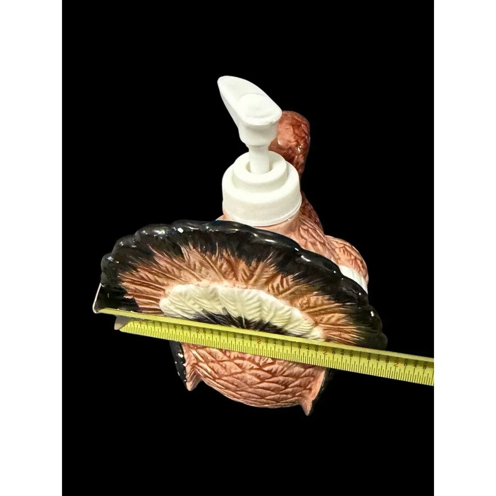 Vtg Ceramic Turkey Refillable Soap Dispenser Fall Decor Missing Pump Tube Read
